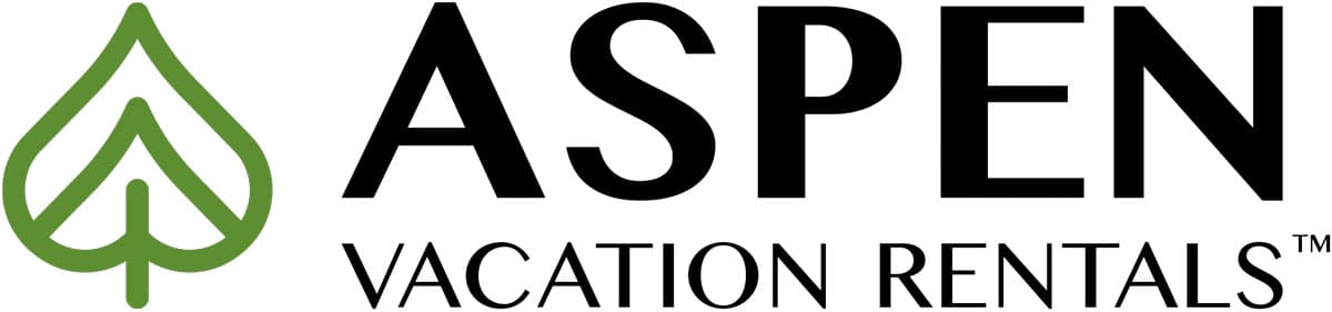 Aspen Vacation Rentals in black text with plain background.