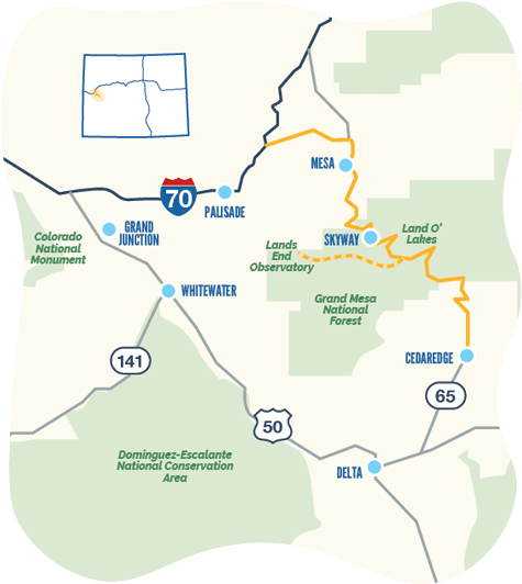 Grand Mesa Byway map