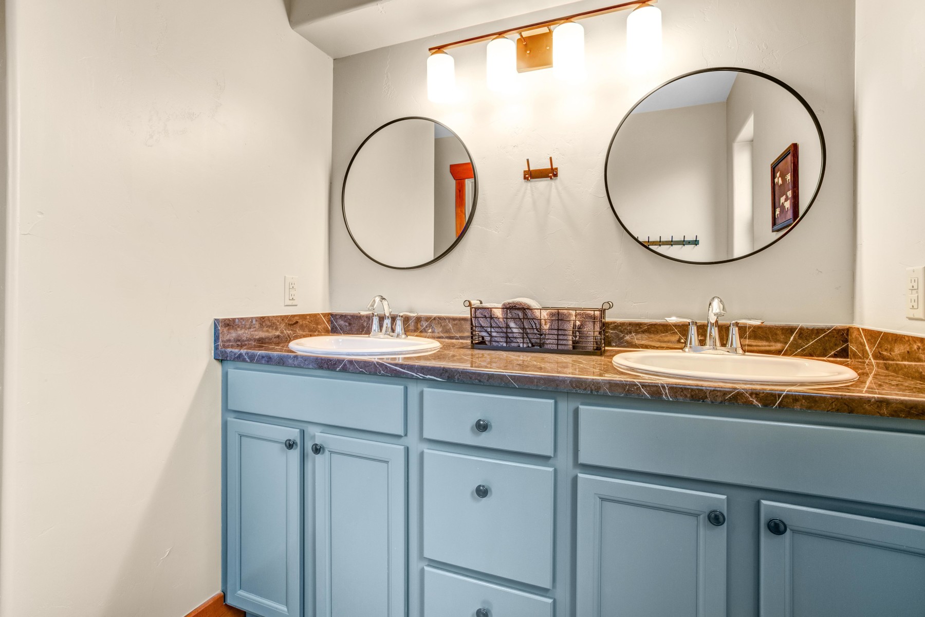 each cabin has two bathrooms, one upstairs and one downstairs. photo 6